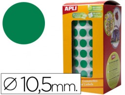 Gomets Apli circulares 10,5mm. verde